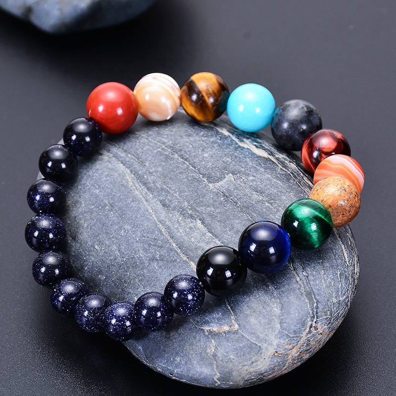 Holiday Occasion natural stone Material Fashion Planet Natural Stone Beaded Men's Bracelets Men Beaded Bracelets