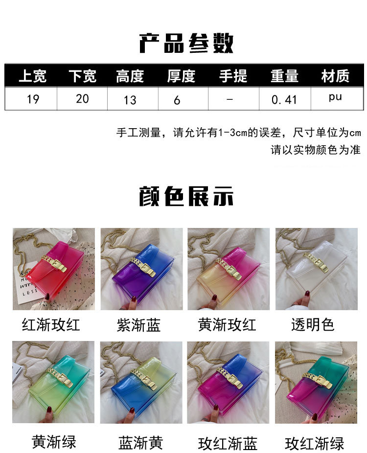 Fashion Transparent Candy Color Chain Messenger Bag display picture 27