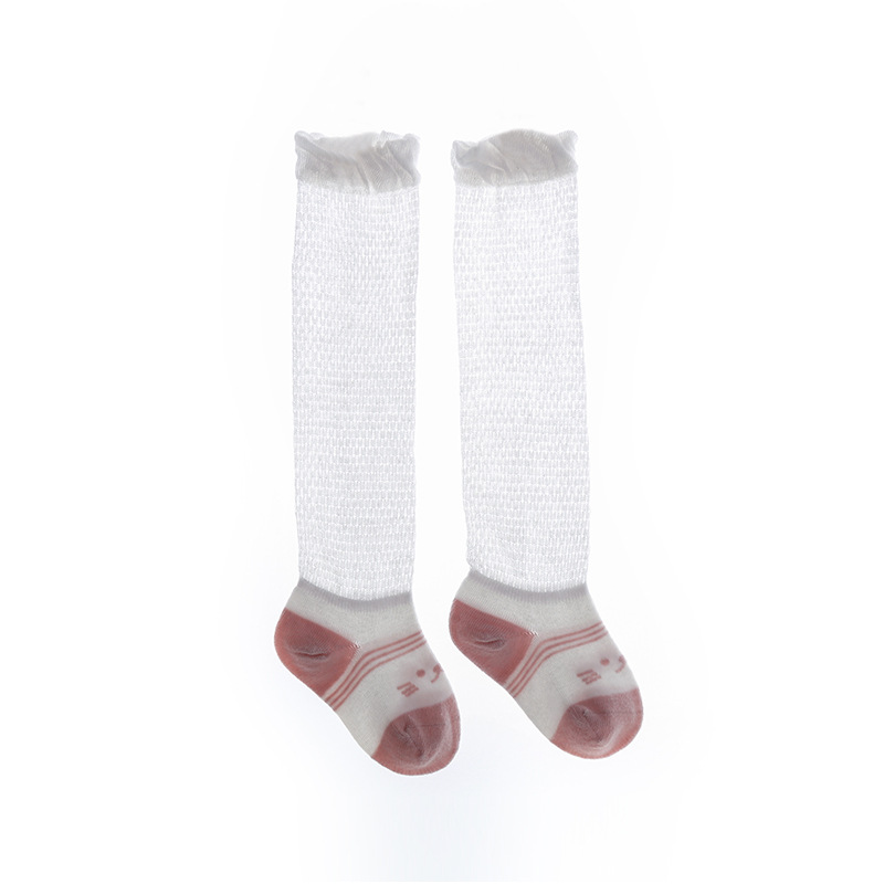 Medias de bebé verano fino sobre la rodilla algodón peinado recién nacido bebé medias altas sin hueso boca suelta calcetines de los niños