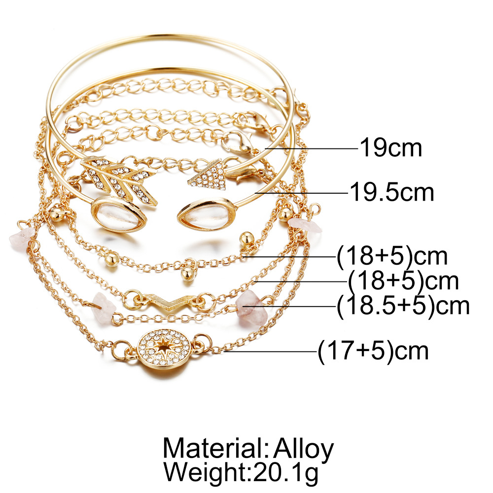 Simple Style Triangle Alloy Plating Rhinestones Bracelets 1 Set
