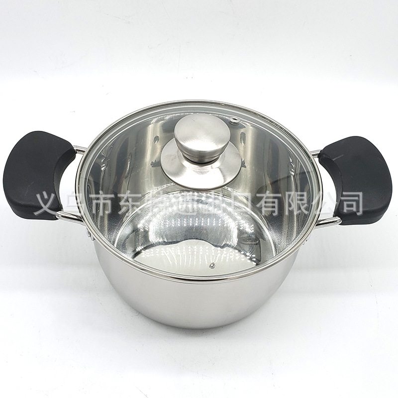 Factory direct sales of 4-piece sets of stainless steel soup POTS, 18-24cm sets, for export. Household multi-purpose soup POTS and gift POTS detail image 3