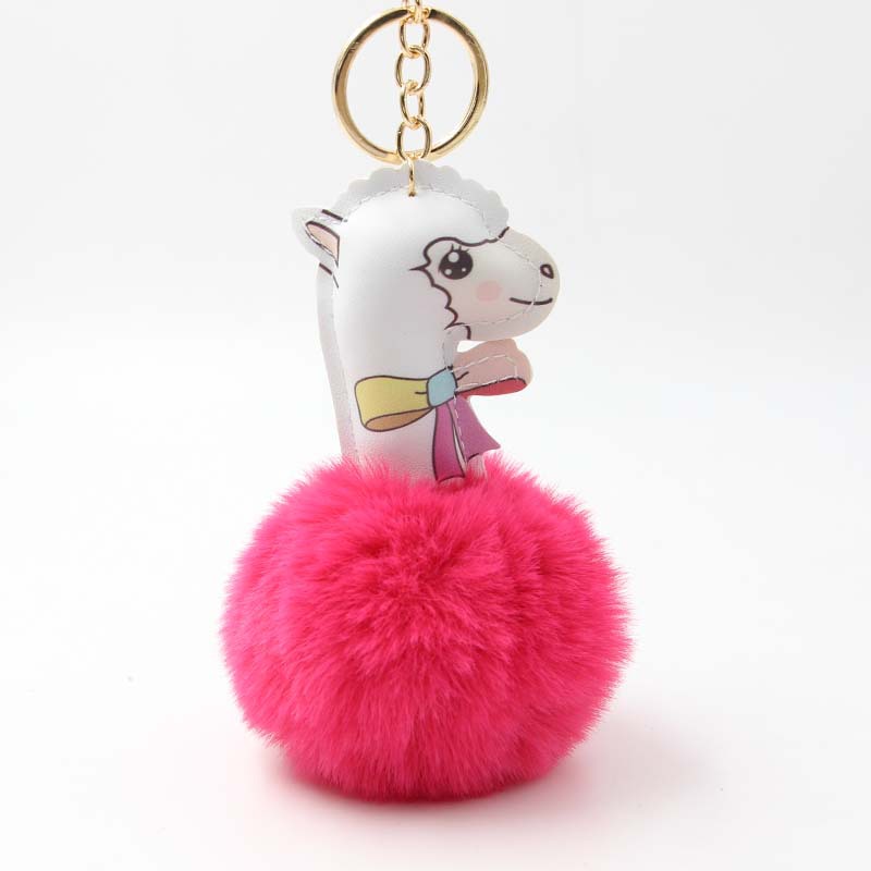 Keychain, alpaca, plush pendant