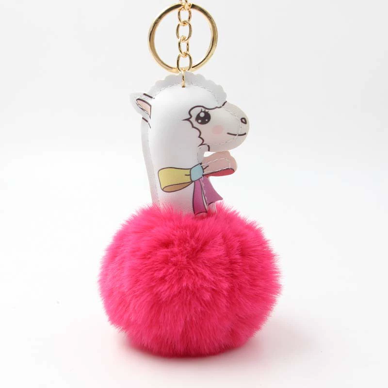 Keychain, alpaca, plush pendant