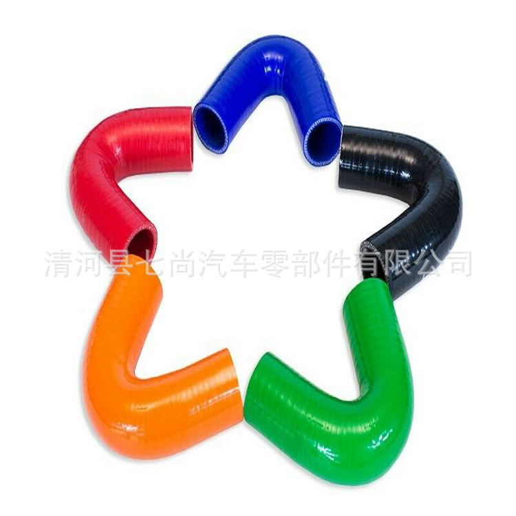 批发手工缠绕编织硅胶软管135度V型汽车改装硅胶管厂家直销
