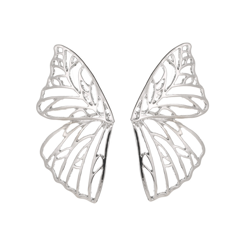 Hot Selling Fashion Exaggerated Metal Hollow Butterfly Earrings display picture 8