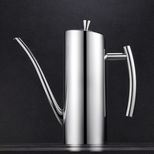 Stainless steel oil pot 304 kitchen European pot creative edible oil pot can be pressed and leak-proof 700ML500ML oil pot