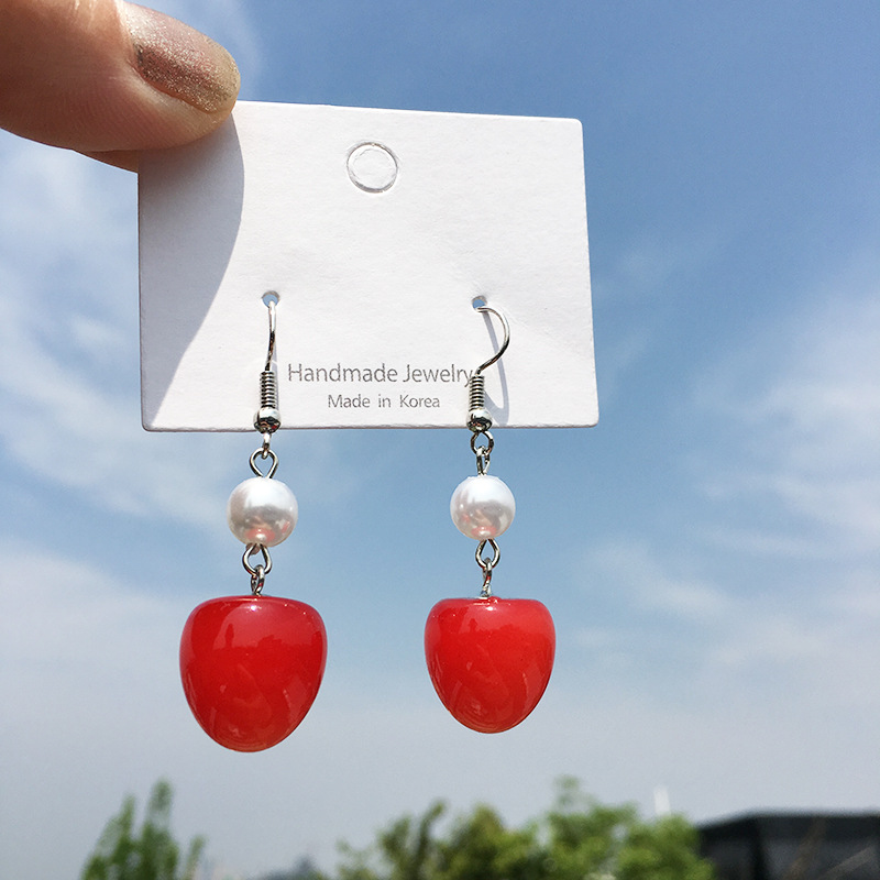 Cherry Pattern 1 Pair Fashion Cherry Alloy Resin Plating Women's Earrings