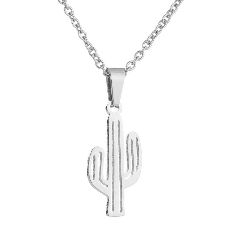 Fashion Cactus Stainless Steel Jewelry Set 2 Pieces display picture 2
