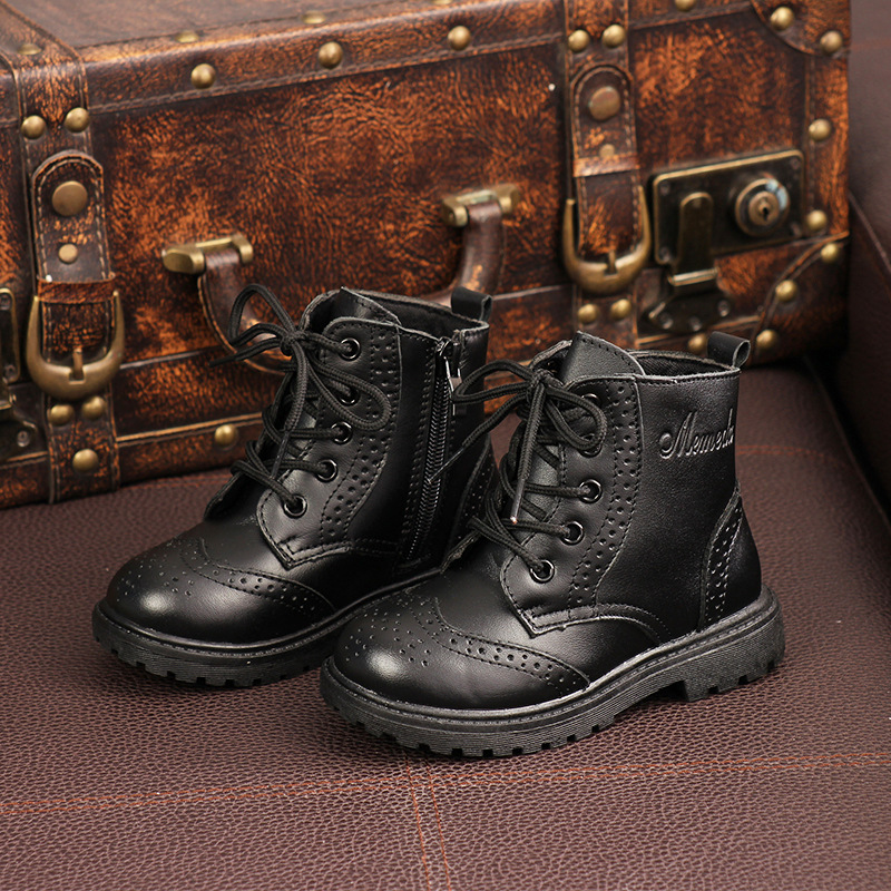 2020春季冬季儿童马丁靴男童女童靴子棉鞋中大童英伦宝宝软底皮靴|ms