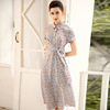 Printed Dress with thin waist and Lady temperament