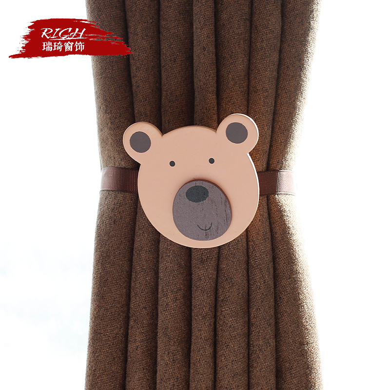跨境货源 卡通窗帘绑带 免打孔儿童房窗帘扣 可爱创意窗帘束带
