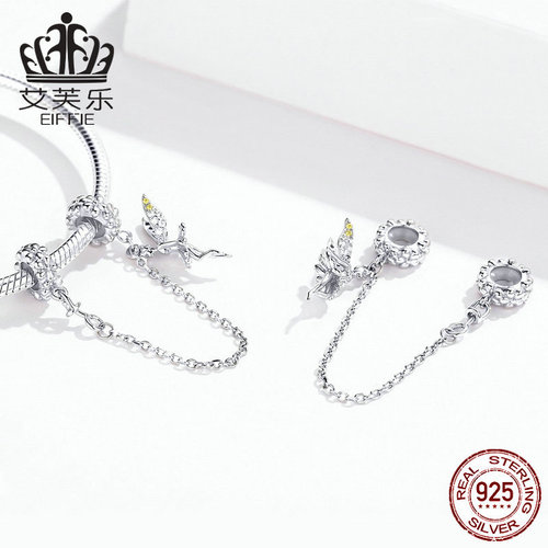 Independent station supply sterling silver original safety chain DIY bracelet accessories elf charm sliver jewelry accessories
