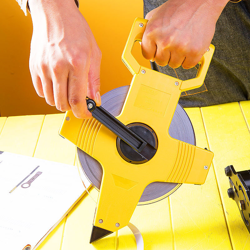 【正品保证】得力多功能塑壳架式钢卷尺100m不锈钢ABS DL9100优惠