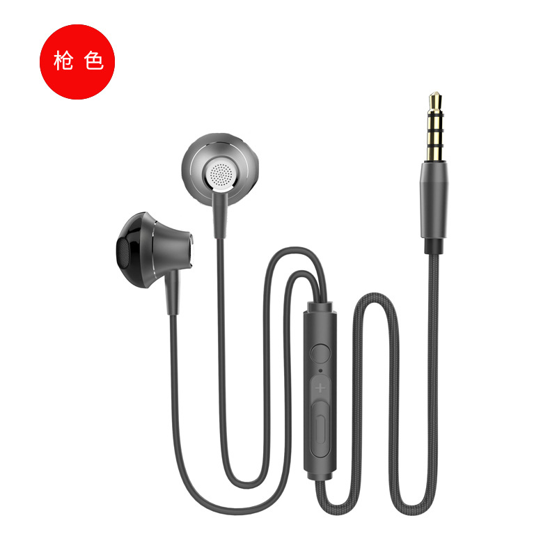 Cross-border Bass Wired metal headset TYPE-C interfaz in-ear headset fábrica en stock Control de alambre con micrófono