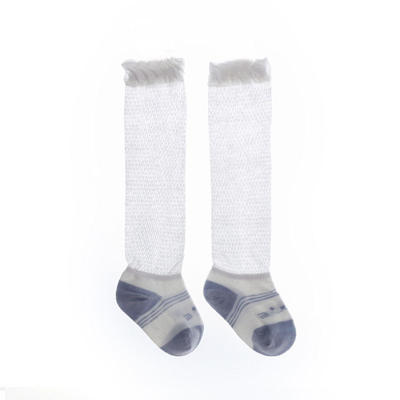 Medias de bebé verano fino sobre la rodilla algodón peinado recién nacido bebé medias altas sin hueso boca suelta calcetines de los niños