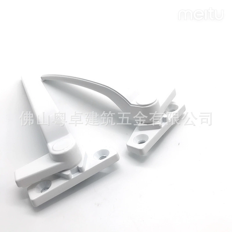 [佛山粤卓厂家直销 美式简约白色执手 铝合金门窗配件 单点锁]