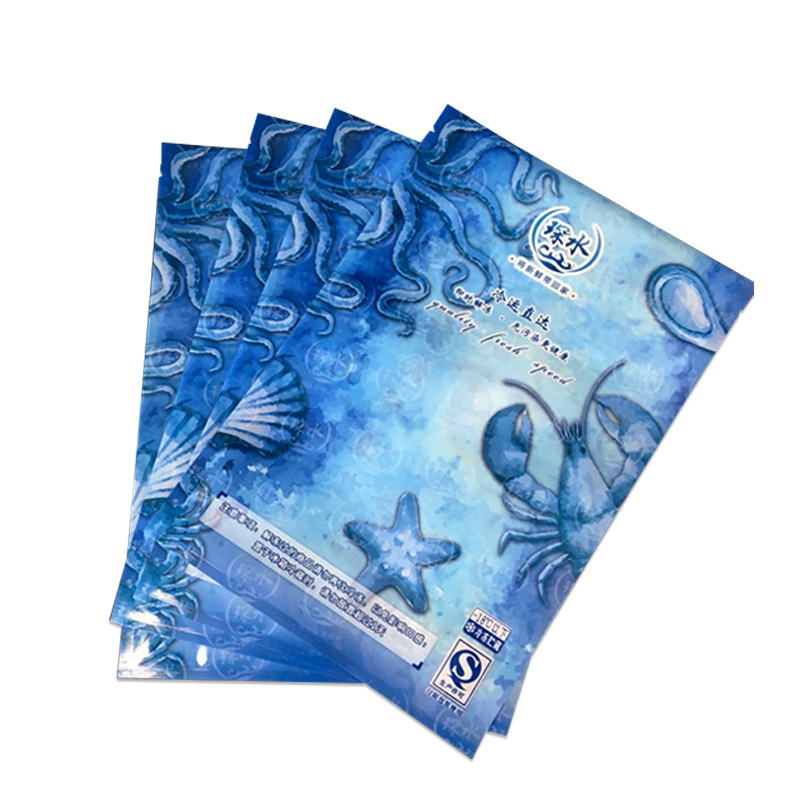 Manufactor Customize Cold Seafood Packaging bag Squid preservation bag fresh  Freezing Plastic Packaging