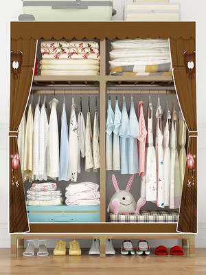 衣柜简易布衣柜加粗加固钢管钢架布衣橱布艺衣柜组装衣橱