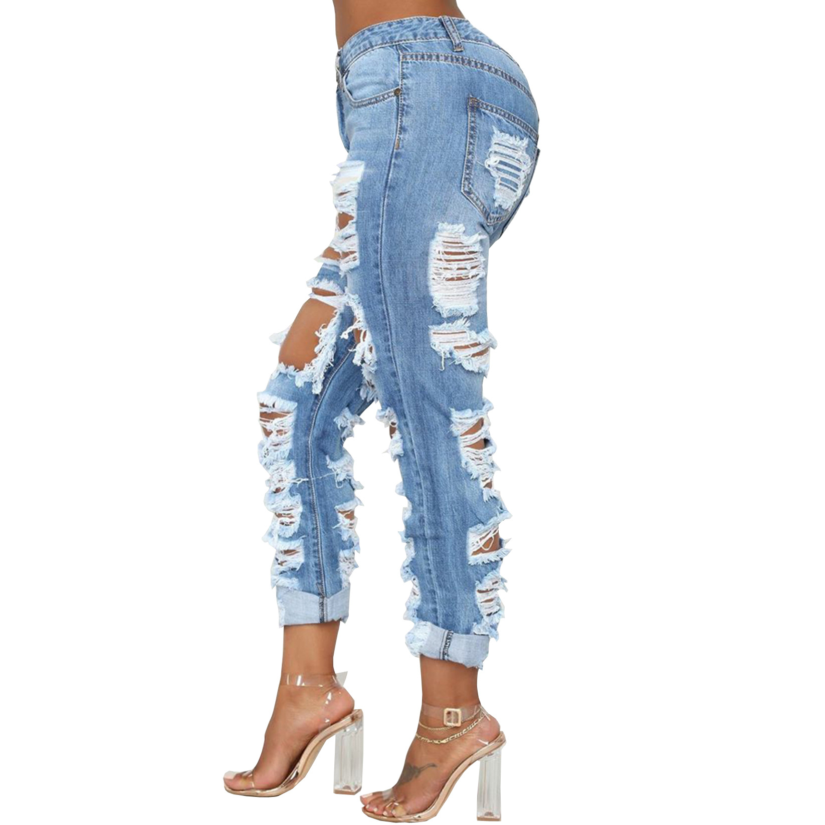 moda nueva moda jeans no elásticos NSSF64052