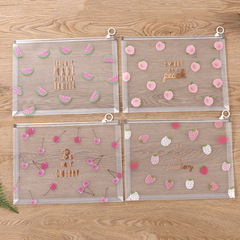 3D Zippered Pouch with Student Cartoon Pattern Exam Paper File Organizer Waterproof Thickened A4 Plastic Transparent File Bag