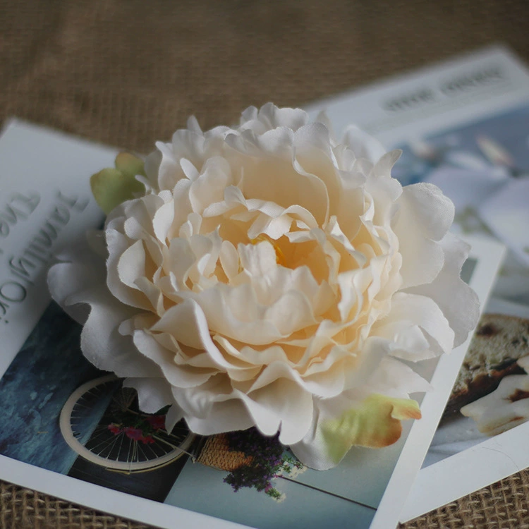 Искусственная пионовая головка Happy Peony, 15 см шелковая ткань, многоцветное свадебное декорирование