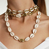 Necklace, chain, golden metal set handmade, European style