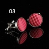 Men's cufflinks metal solid color cloth buckle buckle buckle round cufflink French cufflink customer can make it