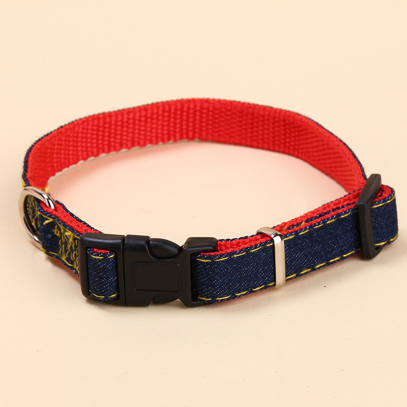 Clásico correa de pecho de vaqueros collar de tracción de perros tres piezas de fábrica de cuerda de perro venta directa productos para mascotas especiales