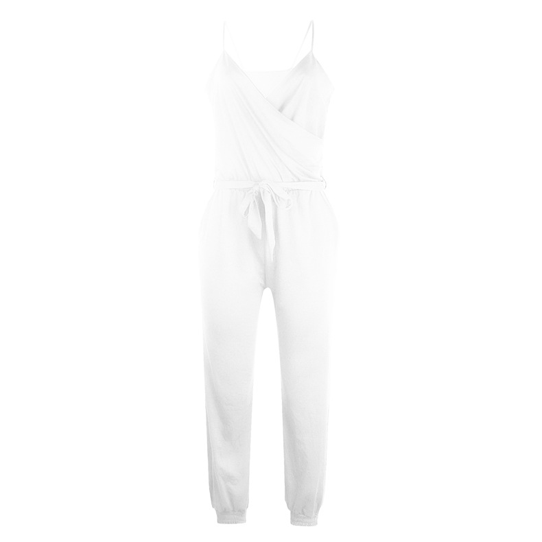 Women Clothing Solid Color Sling Belt Jumpsuit