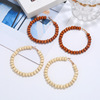 Fashionable retro wooden ring, earrings, Japanese and Korean, Korean style, European style, wholesale