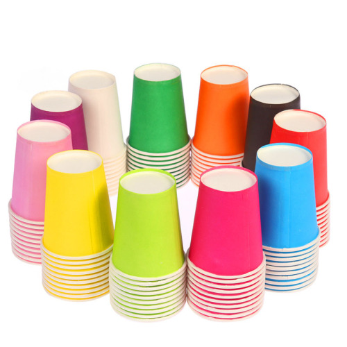 Wholesale diy disposable paper cups 10 colors mixed thickened color paper cups kindergarten children's handmade creative materials