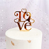 Qixi Valentine's Day Happy INS Wind, Simple Love Day LOVE Acrylic Cake Decoration Account