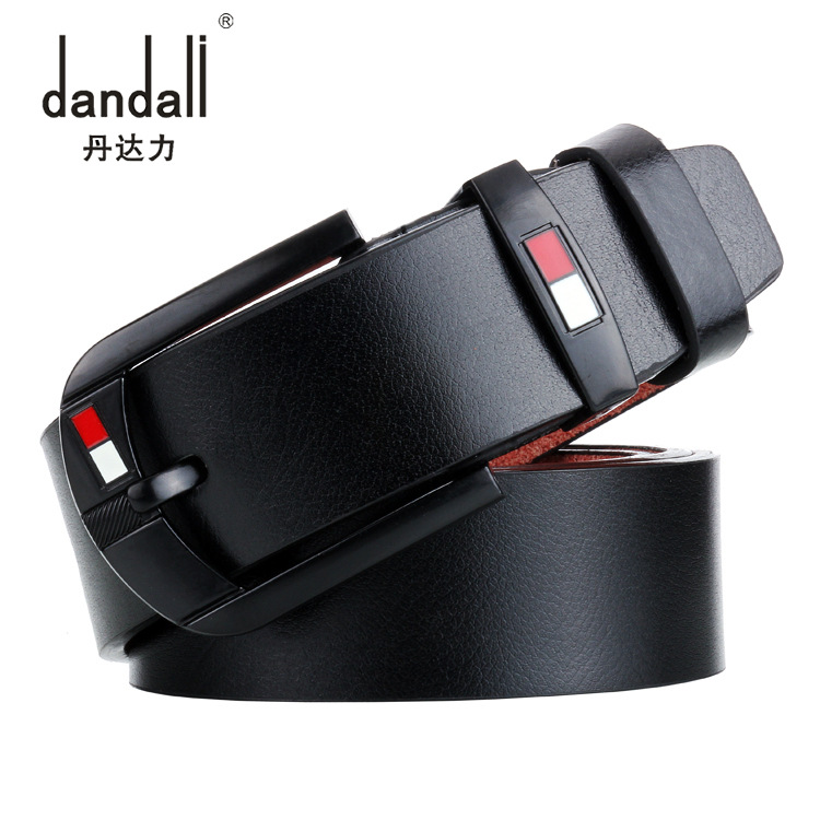 Registered Trademark Men's Pin Buckle Belt Retro Men's Belt Antique Belt Casual Imitation Cow Leather Trouser Belt
