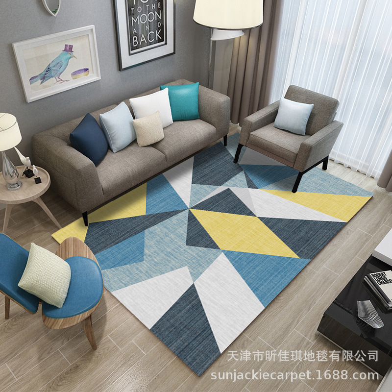 地毯客厅茶几卧室床边时尚简约北欧式印花地毯厂家批发跨境定制