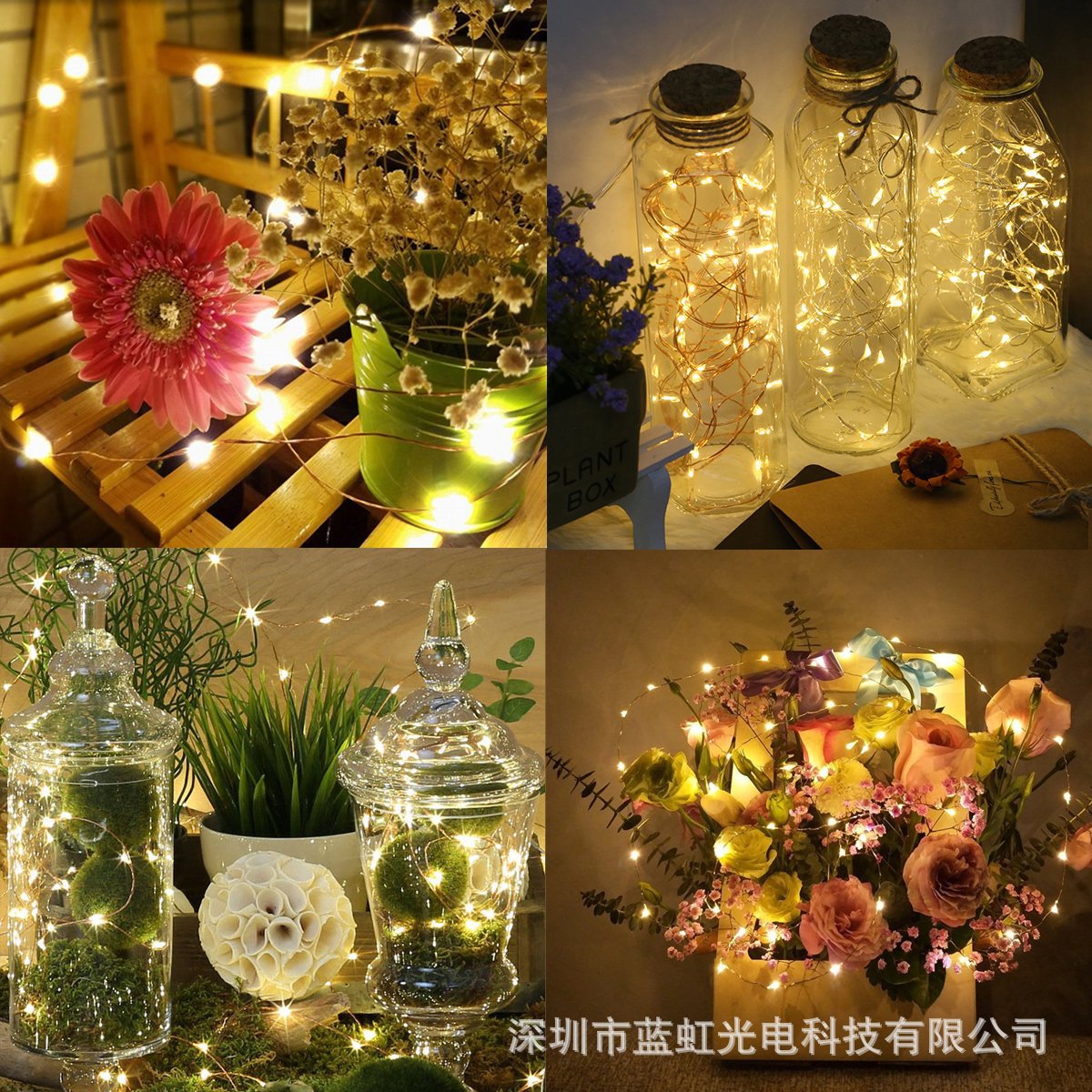 跨境led太阳能灯串 铜线地插户外ins小夜灯 庭院装饰彩灯太阳能灯
