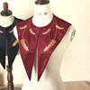 Universal demi-season retro velvet false collar, cloak, sweater, decorations, Korean style, with embroidery