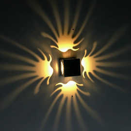 LED手掌壁灯创意正方形四面出光凤尾室内光效酒吧ktv背景墙装饰