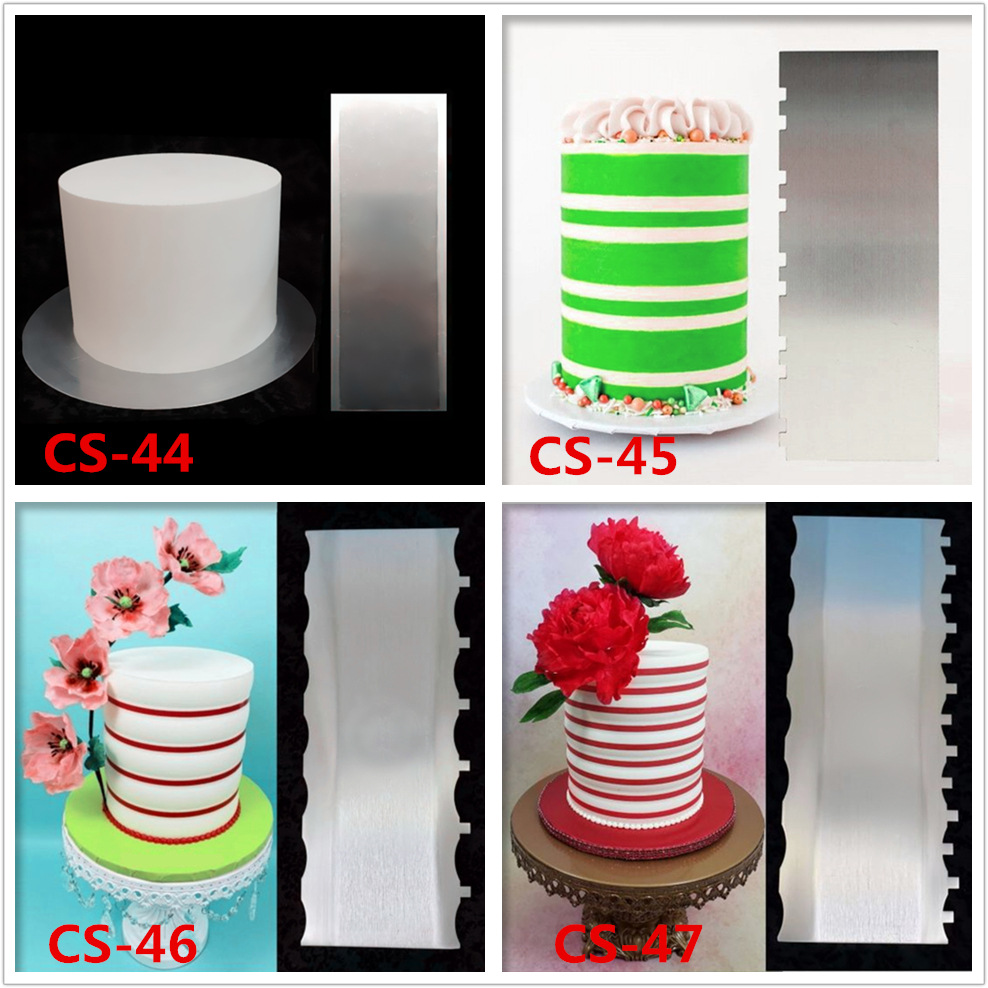 New Product Double-Sided Stainless Steel Scraper Sawtooth Wave Applique Finishing Tool Cream Scraper Comb