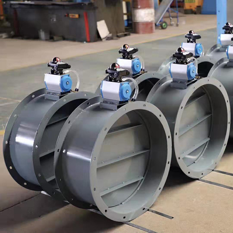 镀锌板圆形气动排烟风阀 工业通风除尘排烟气动阀防火阀 厂家热销|ms