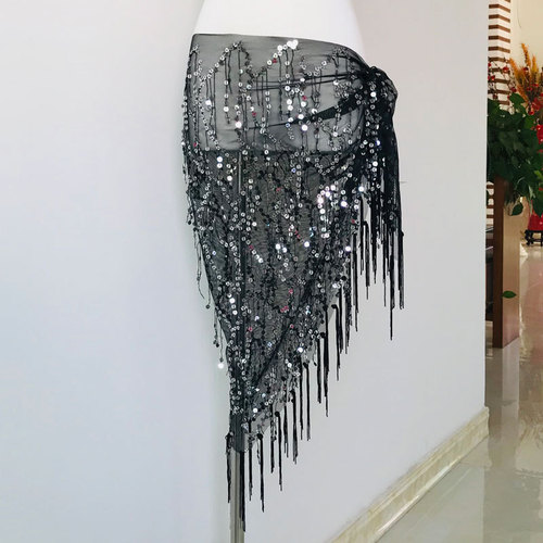 Belly dance waist chain for women  new practice clothes hip scarf beginners triangle scarf tassel belt girdle