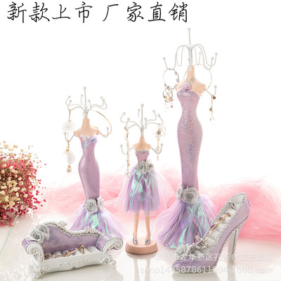 橱窗摆件厂家直销新款现货饰品展示架项链耳环首饰收纳陈列五件套|ms