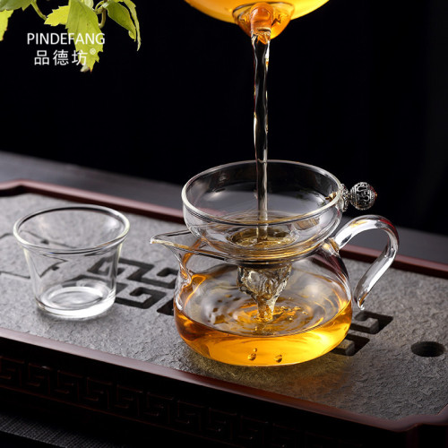 Tea Ceremony Accessories: Creative, High-Temperature-Resistant Handmade Glass Tea Strainer with Wide-Opening Design – Wholesale