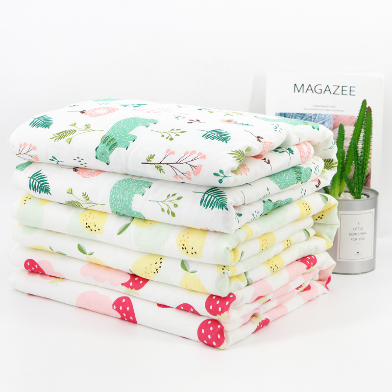 2020秋儿童卡通纱布被子新生儿空调被婴幼儿薄棉保暖幼儿园防踢被|ms