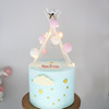 Cake decorative DIY small fresh tent fur ball yarn cake ornament birthday cake account plug -in card plug -in card