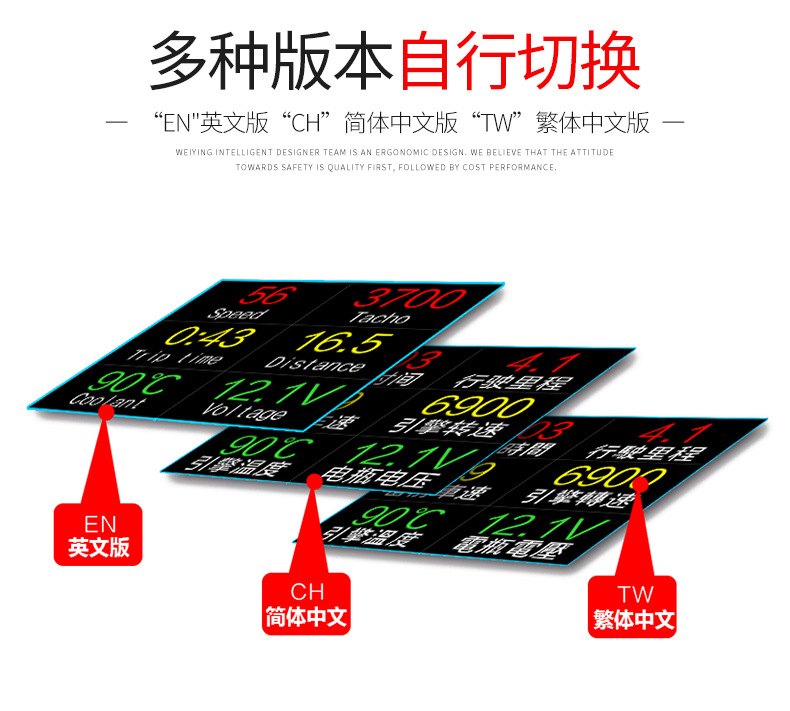 Car Smart Hud Head-Up Display Car High-Definition Obd Portable Lcd Driving Computer Display P10