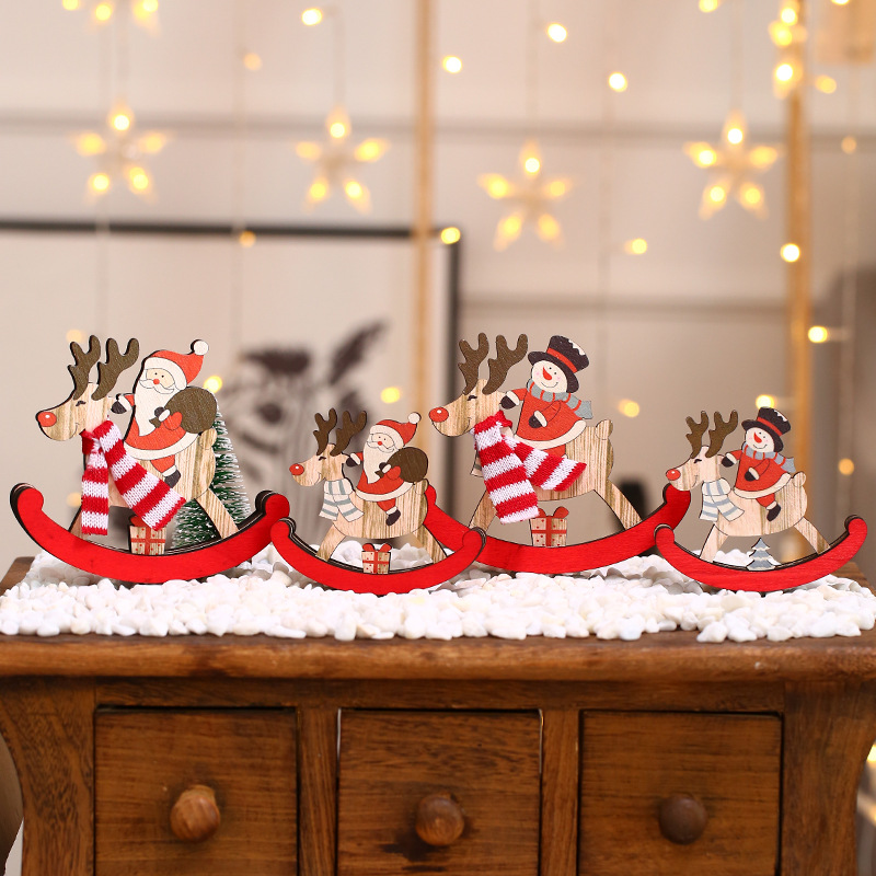 Christmas Cute Santa Claus Snowman Elk Wood Party Ornaments 1 Piece display picture 1