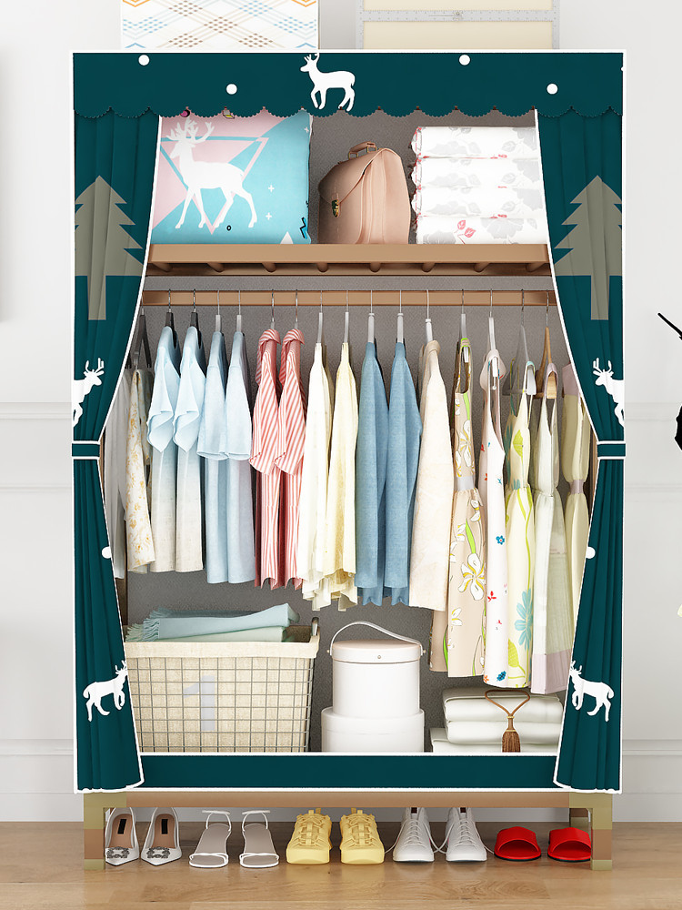 衣柜简易布衣柜加粗加固钢管钢架布衣橱布艺衣柜组装衣橱