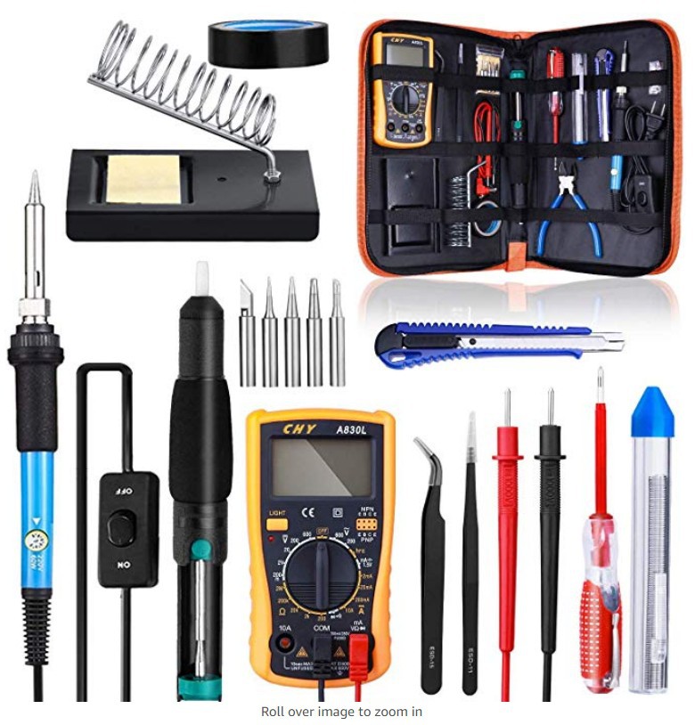 Transfronterizo interruptor eléctrico de soldadura de hierro traje de soldadura 110V 60W Kit de soldadura con multímetro Kit de soldadura 220V