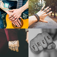 新品跨境貨源防水手指紋身貼 時尚個性手指貼tattoo sticker