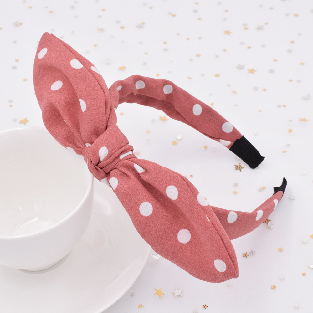 Fashion Spotted Cross  Simple Fabric Wide-sided Knotted Headband Wholesale display picture 10